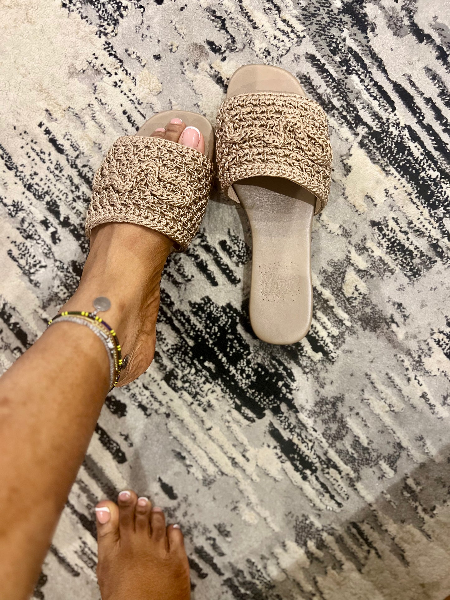 Macrame X Leather "am" Slides