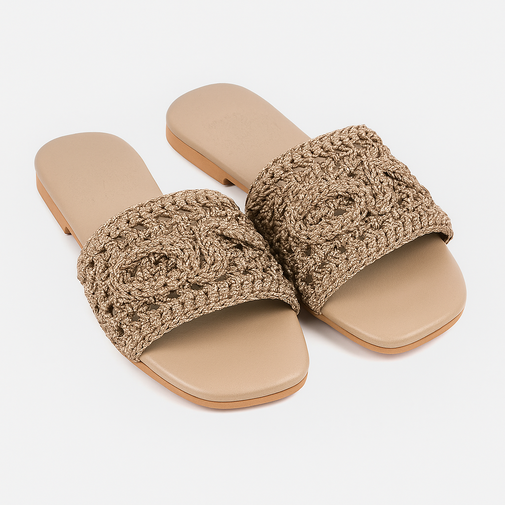 Macrame X Leather "am" Slides
