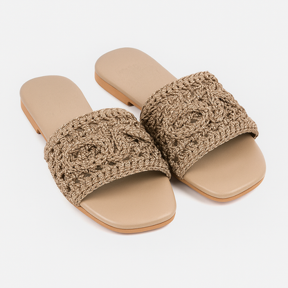 Macrame X Leather "am" Slides