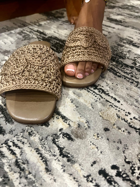 Macrame X Leather "am" Slides